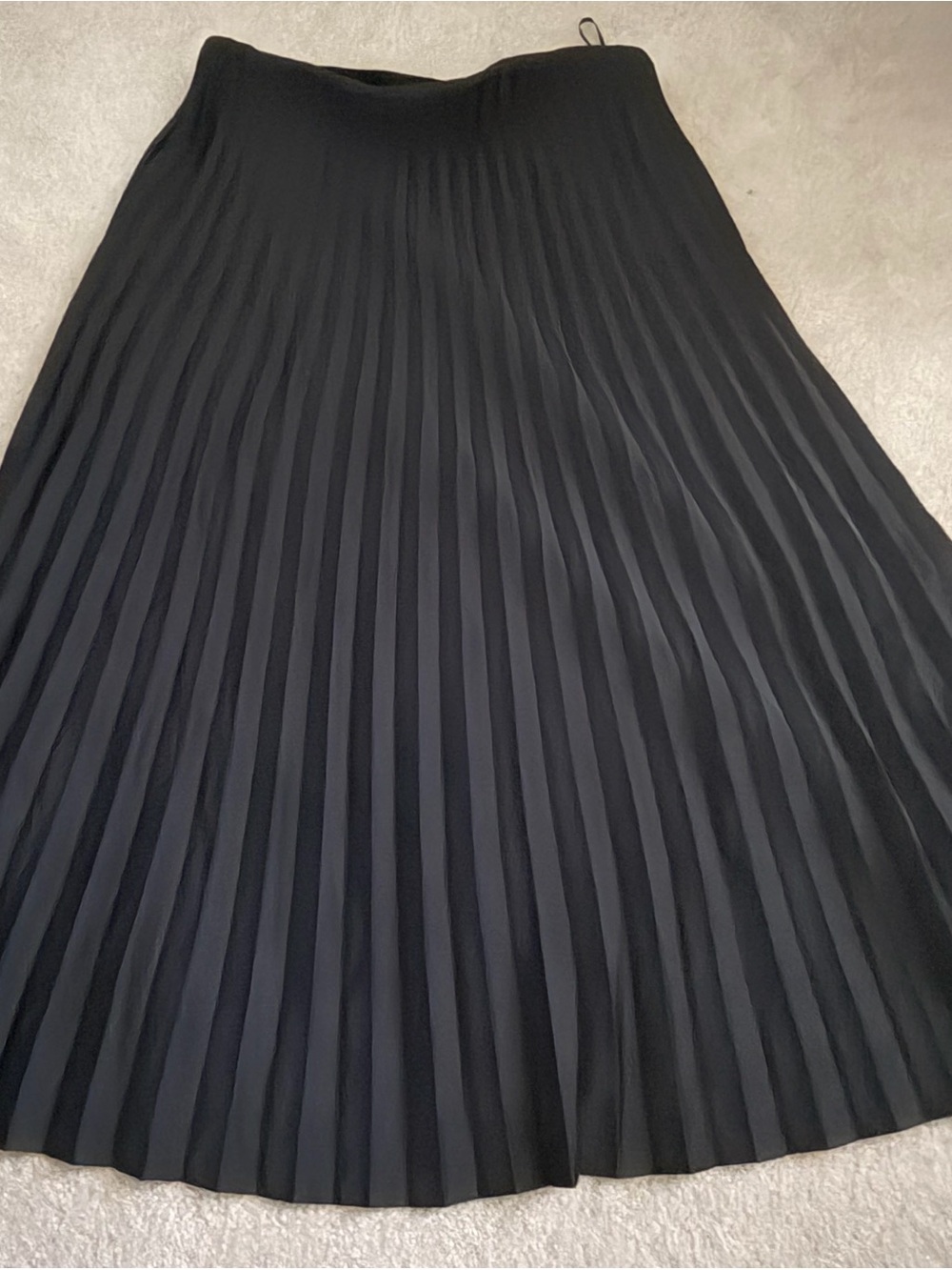 J. Crew Black Pleated A-Line Midi Skirt